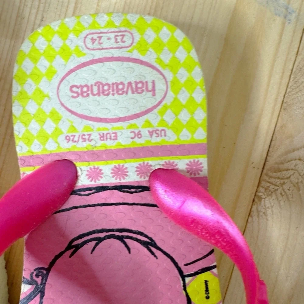 Havaianas Disney Aristocats Pink Flip Flops Toddler Girls Size 9 Cute Summer